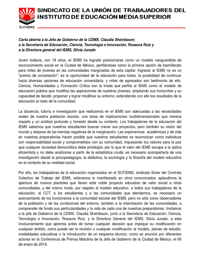 Carta Abierta Ciudad De Mexico Science