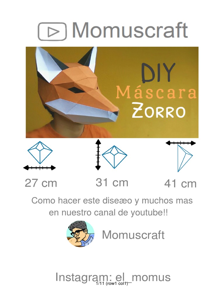 Máscara de Zorro PDF |