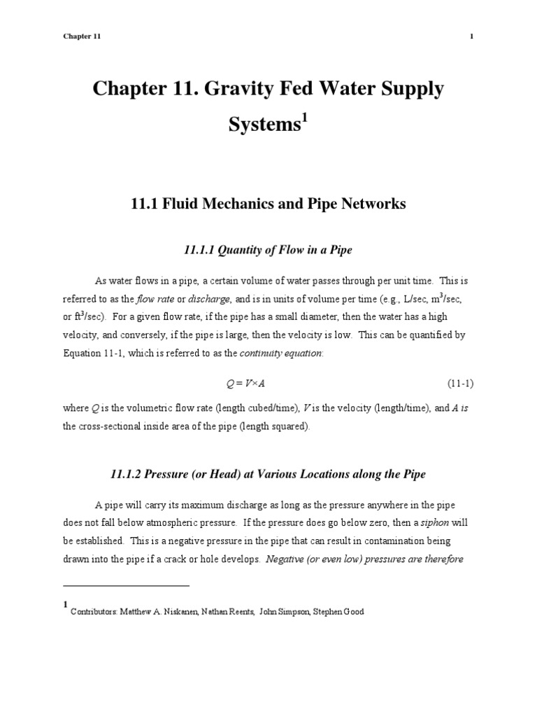 Chapter 11 Gravity Flow Water Systems FINAL November 16 2008 PDF