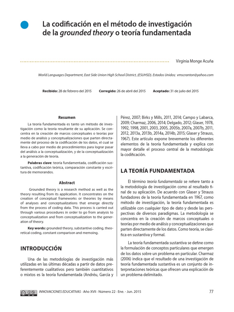 Codificación en la Teoría Fundamentada | PDF | Teoría | Ciencia cognitiva