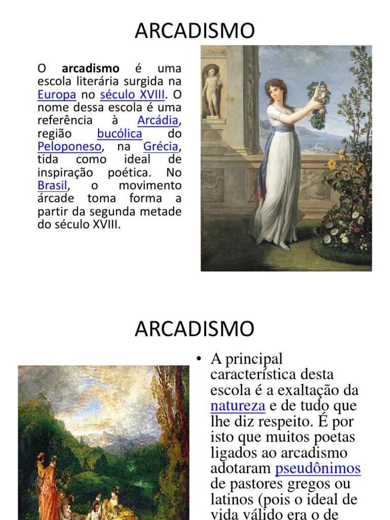 Arcadismo: Características e Autores | PDF | Poesia