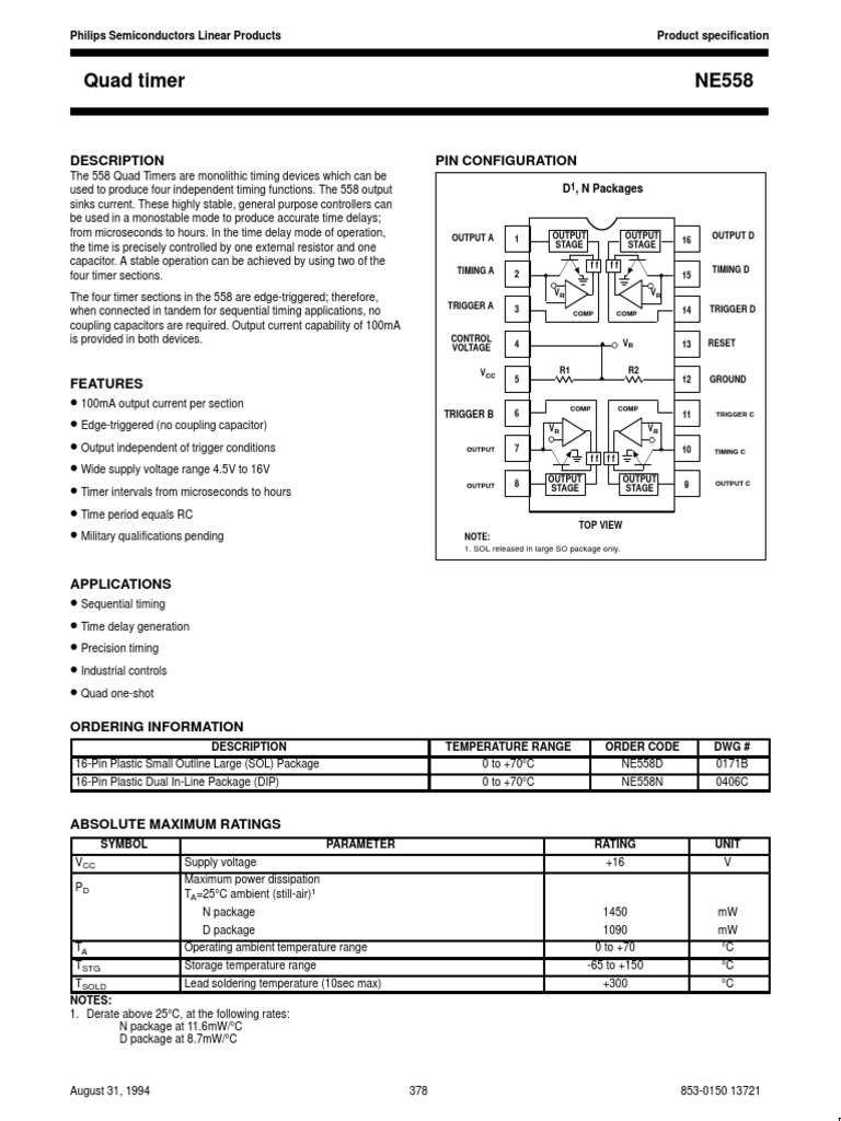 NE558 | PDF | Electrical Engineering | Electricity