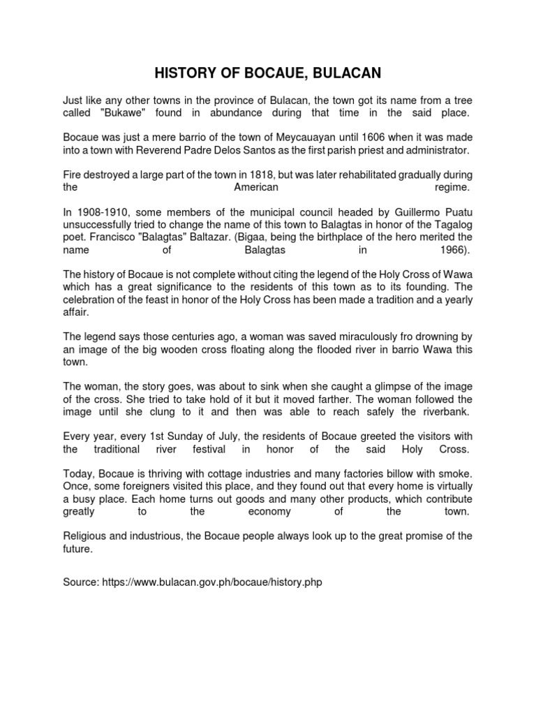 History of Bocaue, Bulacan | PDF