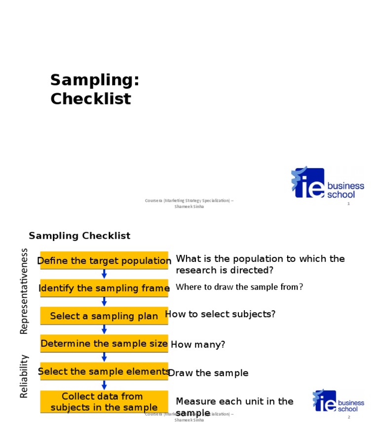Sampling Checklist for Marketing Research | PDF | Business | Computers