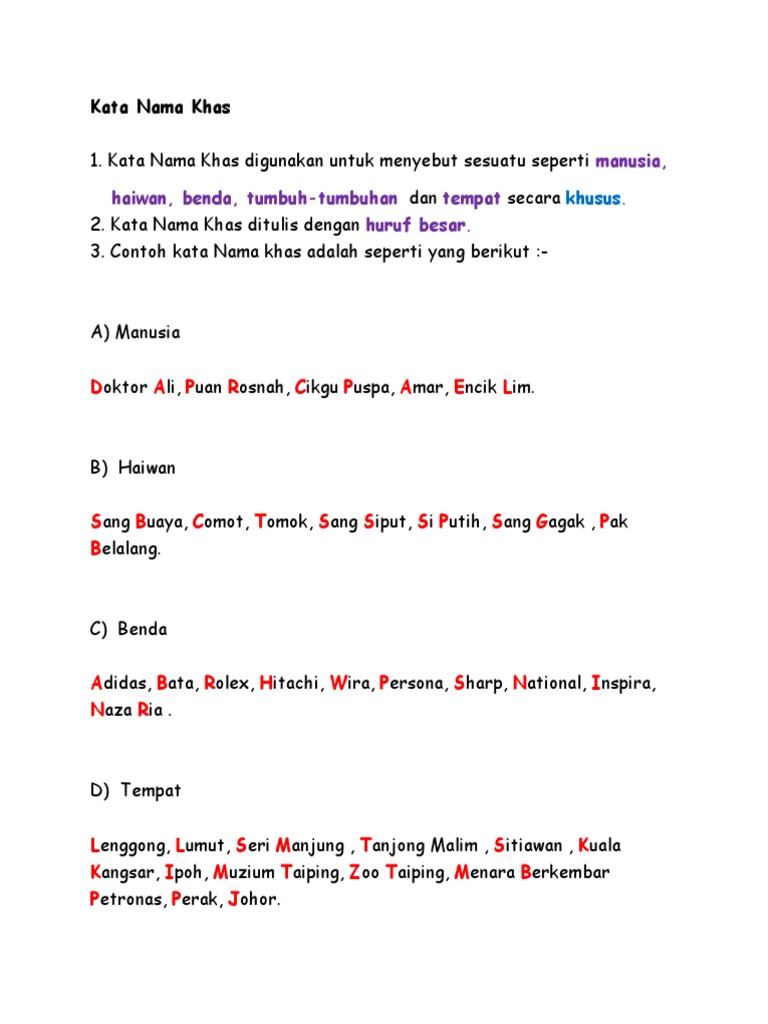 Kata Nama Khas  PDF
