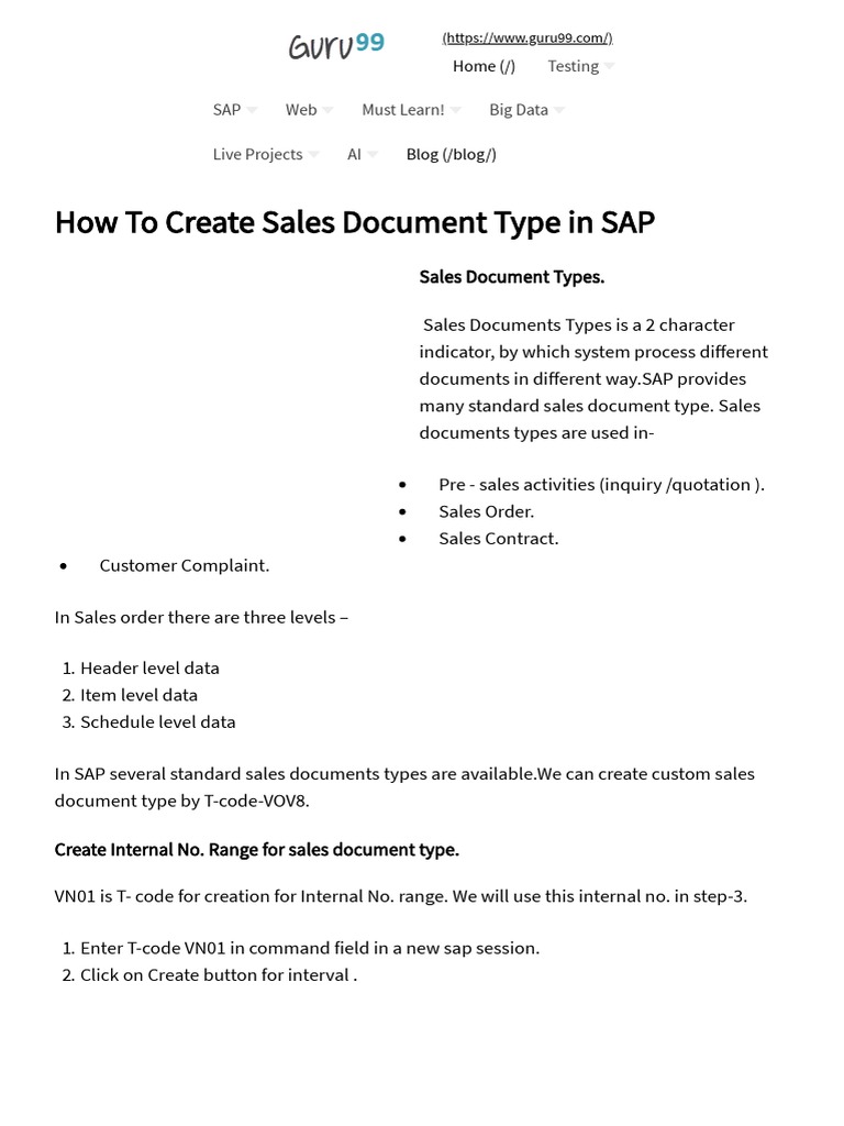 how-to-create-sales-document-type-in-sap-pdf-sap-se-software