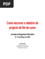 Como Escrever o Relatório de Projecto de Fim de Curso