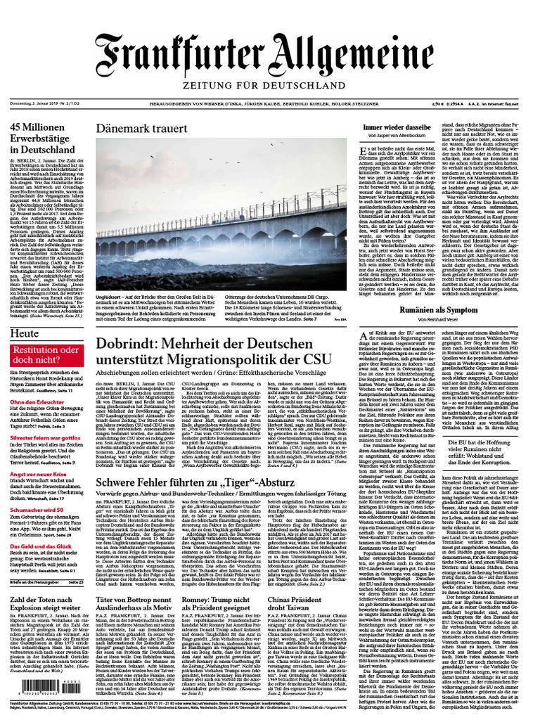 Frankfurter Allgemeine Zeitung F.a.Z. - 03. Januar 2019 | PDF