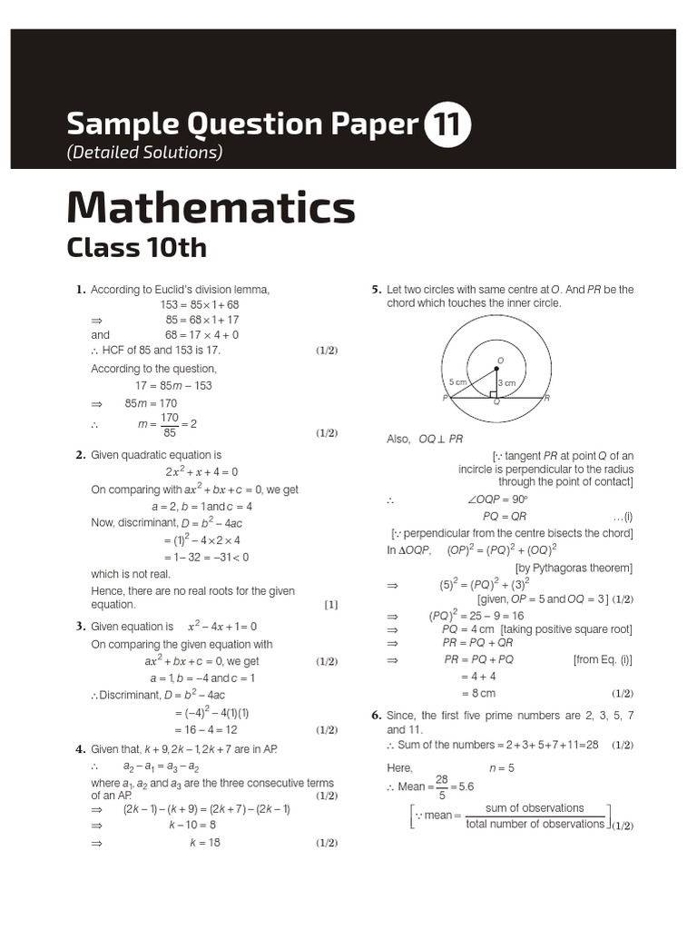 Mathematics: Sample Question Paper | PDF | Perpendicular | Equations