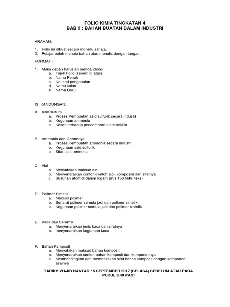 Contoh Folio Sains Tingkatan 1 Bab 9