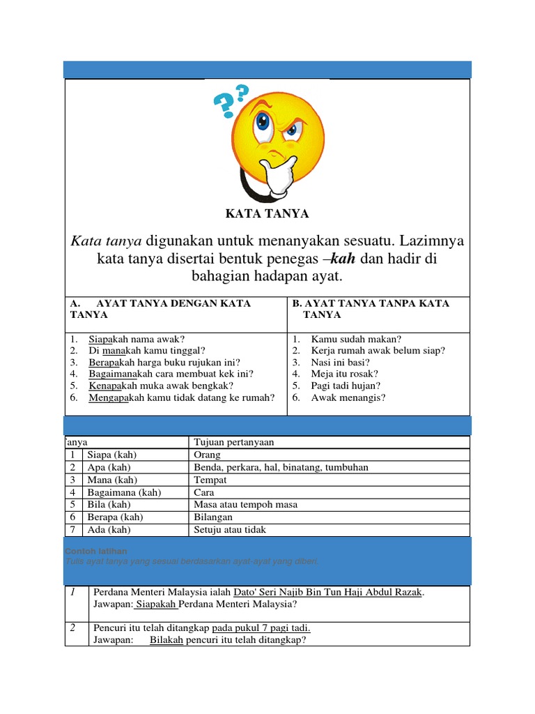 Ayat Tanya Dan Kata Tanya Pdf