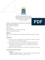 Plano de curso Fundamento de Matemática Elementar