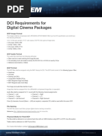 DCI Requirements For Digital Cinema Packages: DCP Image Format