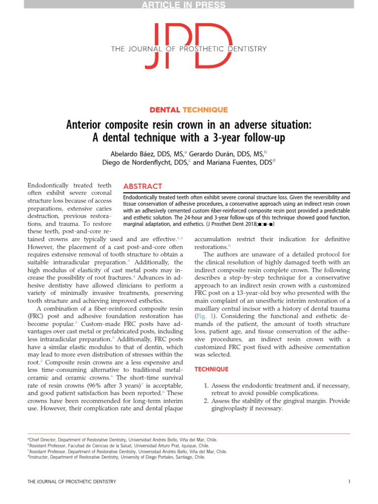 10 1016@j Prosdent 2018 02 021 | PDF | Dental Composite | Dental Implant