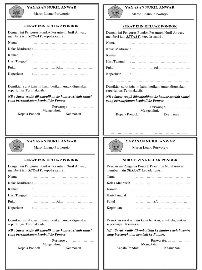 Download 66+ Contoh Surat Surat Izin Sekolah Dari Pondok Pesantren Terbaik Dan Terbaru