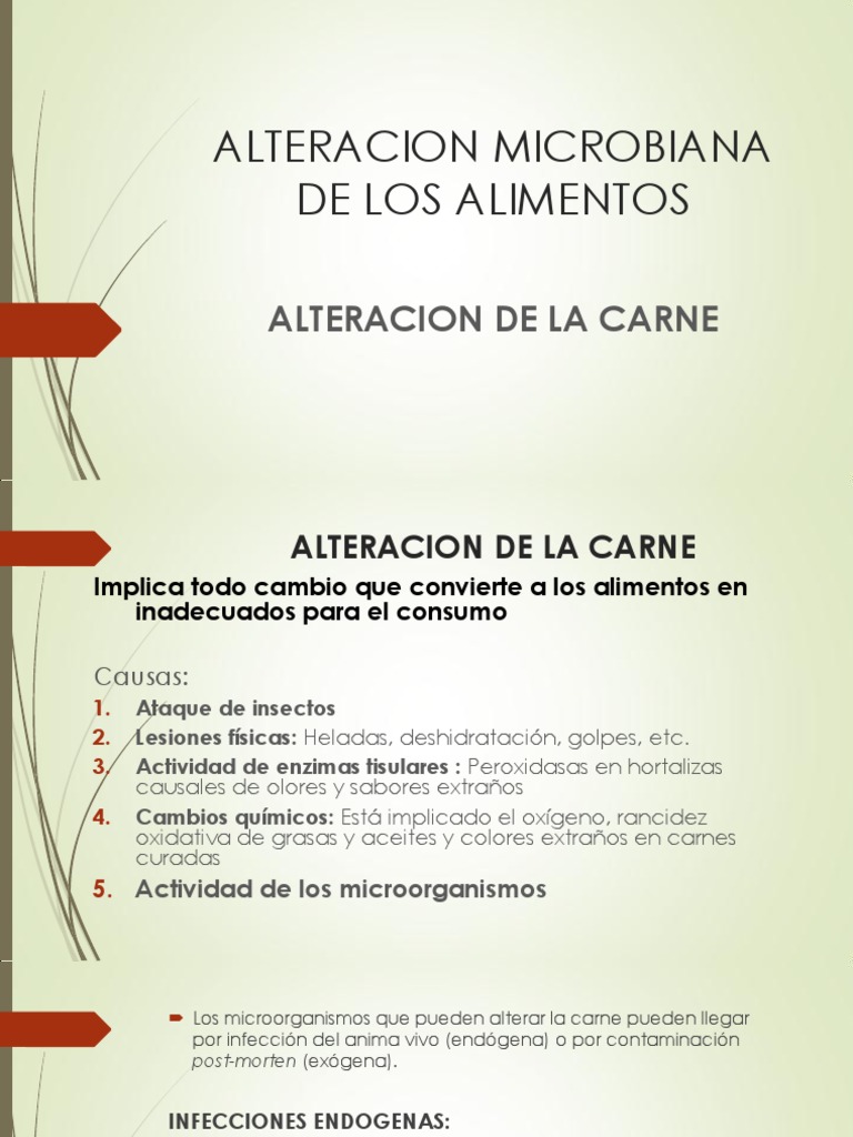 Alteración Microbiana en Carne | PDF | Carne | Las bacterias