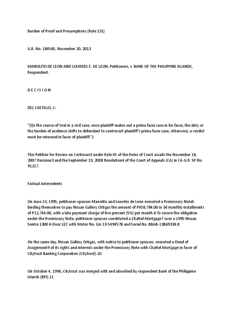 Burden of Proof in Civil Cases Analyzing the Credibility of Testimonies to Determine Liability