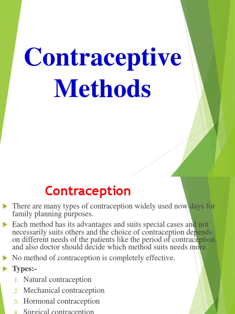 Overview of Contraceptive Methods | PDF | Birth Control | Condom