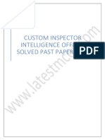 Custom Inspector Intelligence Officer Solved Past Paper 2011