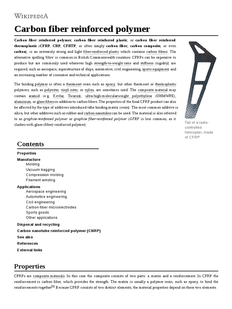 Carbon Fiber Reinforced Polymer | PDF | Young's Modulus | Building ...