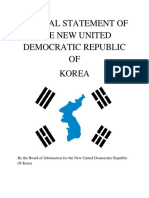 Official Statement of The New United Democratic Republic OF Korea