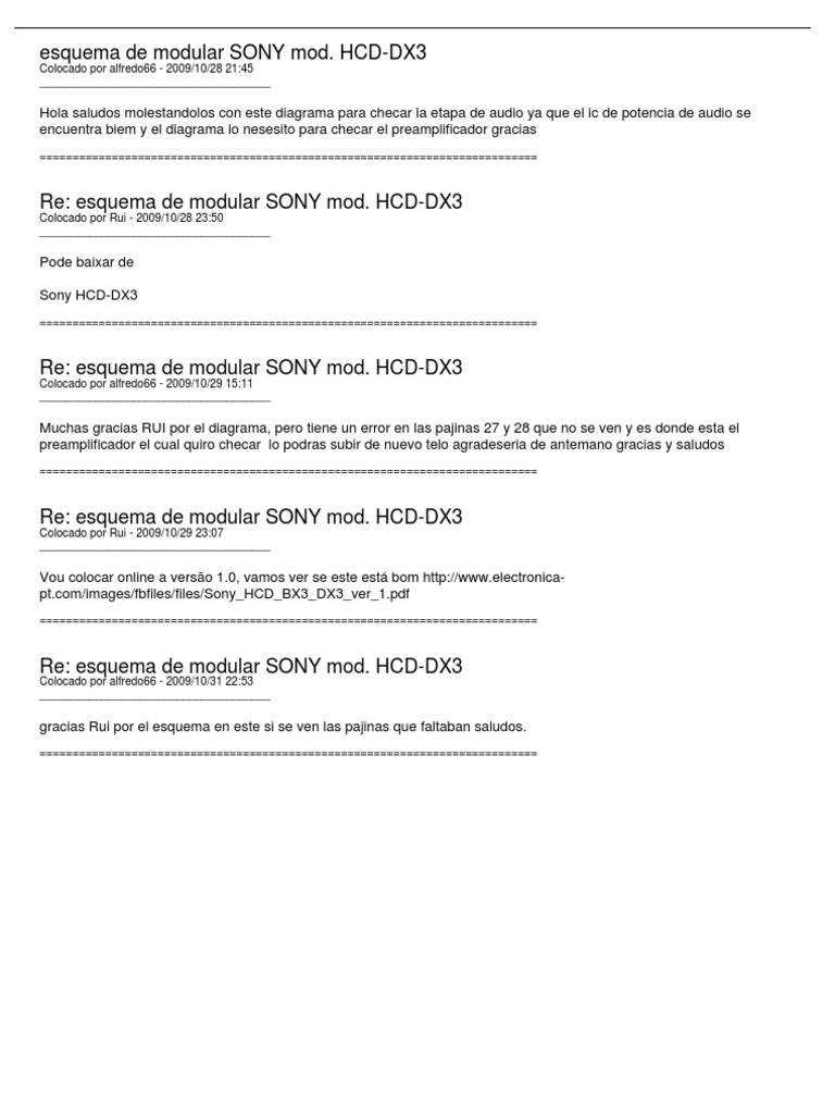Esquema Modular Sony HCD-DX3 | PDF