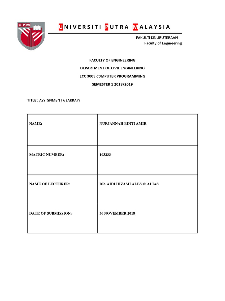 Assignment 6 | Download Free PDF | Computer Programming | C++