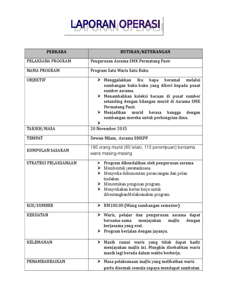 2 0 Laporan Operasi