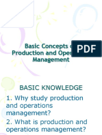 Basic Concepts On Production and Operations Management