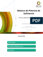 Balance de Potencia de Suficiencia DS62 - Primera Aplicaci N
