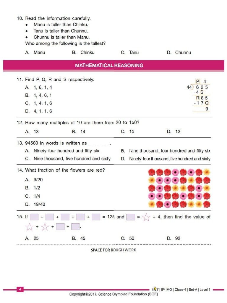 Class 4 Imo 5 Years Level1 Ebook 17 PDF | PDF