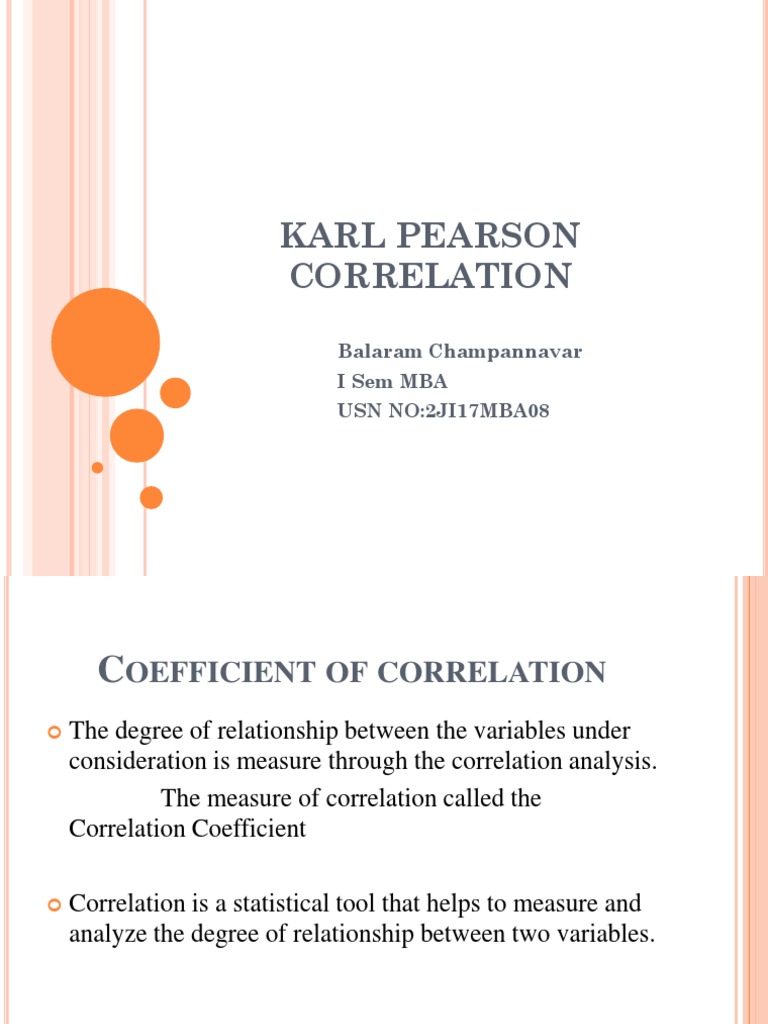 Karl Pearson's Coefficient of Correlation | PDF
