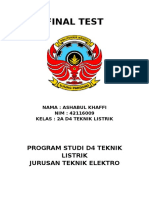 Final Test: Program Studi D4 Teknik Listrik Jurusan Teknik Elektro