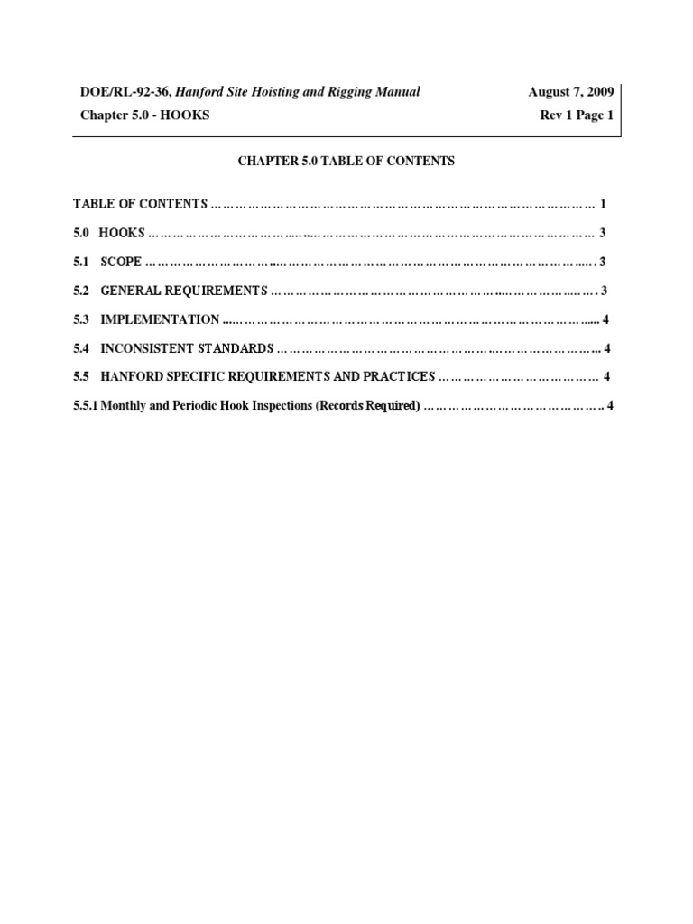 DOE/RL9236, Hanford Site Hoisting and Rigging Manual Chapter 5.0