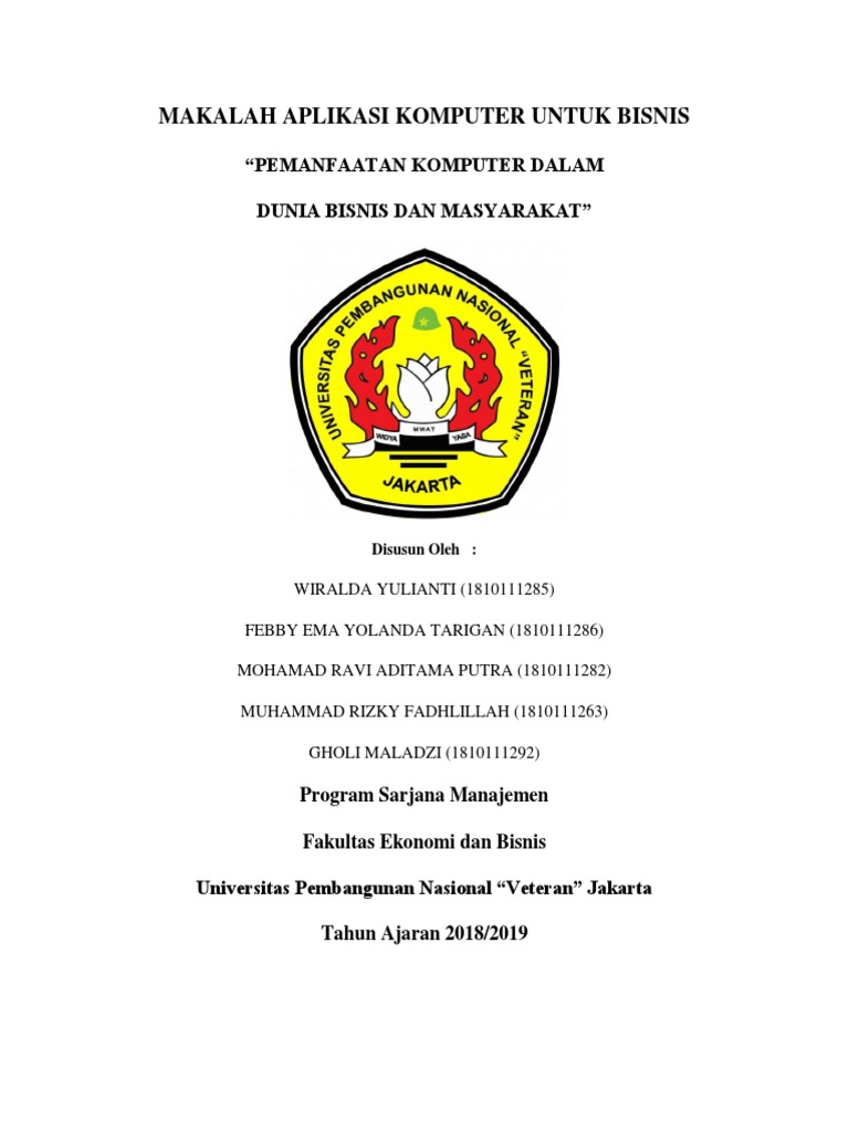 Makalah Aplikasi Komputer Untuk Bisnis