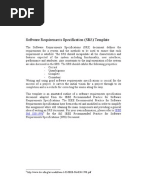 Ieee Srs Template