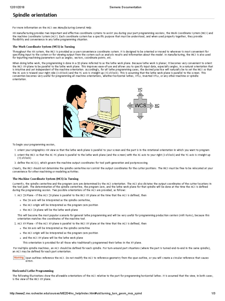 Spindle Orientation: The Work Coordinate System (WCS) in Turning | PDF ...