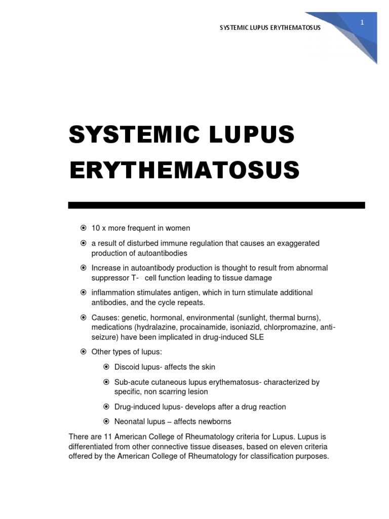 Systemic Lupus Erythematosus | PDF | Systemic Lupus Erythematosus ...