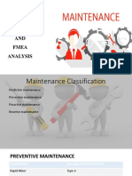 Maintenance Patterns and Fmea Analysis