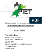 Department of Electrical Engineering Project Report Project Members