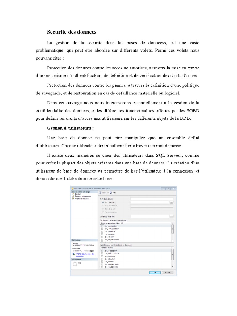 Gestion des droits dans SQL Server | PDF | Microsoft SQL Server | Bases ...