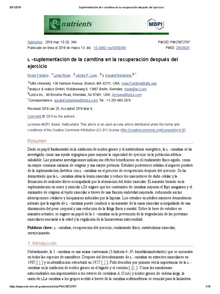 l carnitina articulos cientificos pdf - | | Bioquímica Specification:1200mg                 10 Vials / Box Carnitina (L-carnitina molecola). Formula quiz us brighten