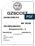 Gzsccet: Assignment of Web Technlogies