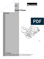 Cordless Power Planer: Instruction Manual