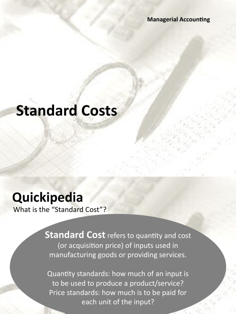 Standard Costs Managerial Accounting PDF Labour Economics Cost