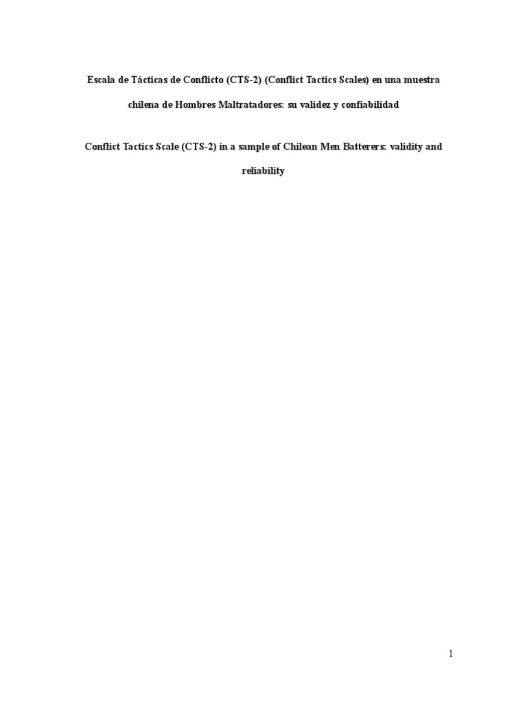 CTS-2 en Hombres Maltratadores Chilenos | PDF | Alfa de Cronbach ...