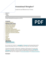 What Is An Orientational Metaphor?: Glossary of Grammatical and Rhetorical Terms