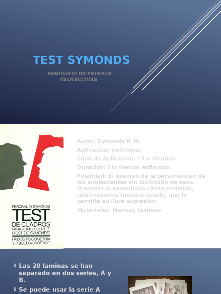 Test de Symonds para Adolescentes | PDF | Adolescencia | Ciencia cognitiva