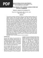 Effect of processing methods on the nutritional contents of bitter leaf (Vernonia amygdalina)