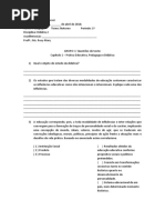 Didática Atividades Sobre o Texto